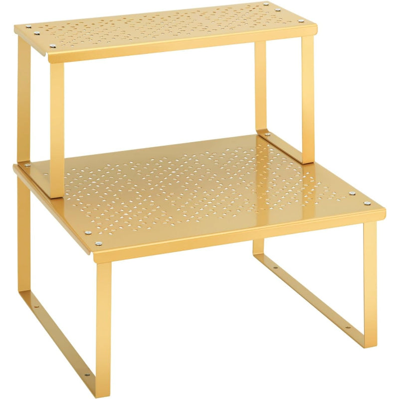 Double‑Layer Gold Metal Spice Rack