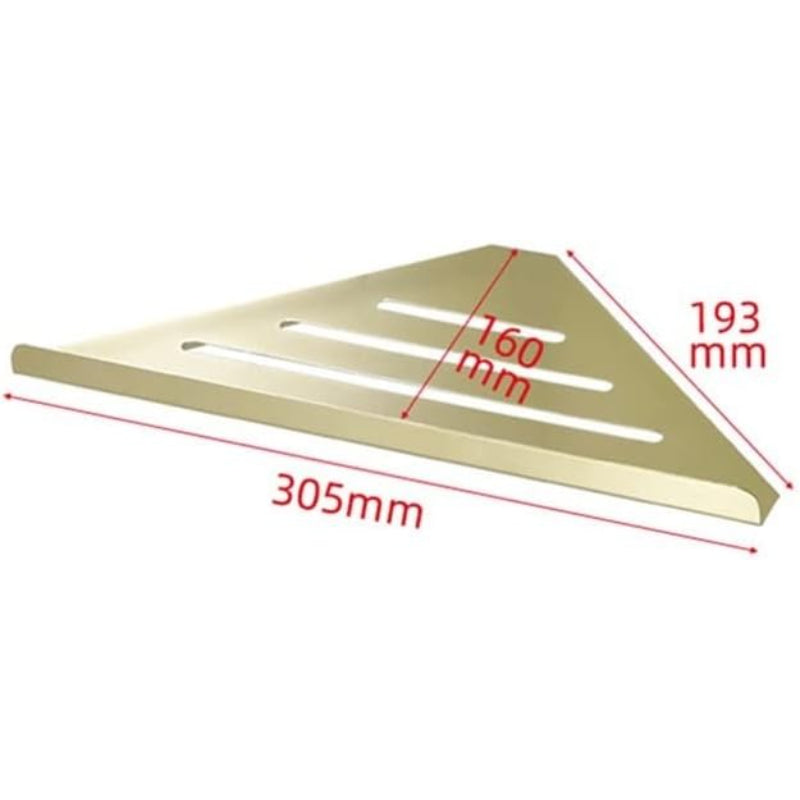 Gold Wall‑Mount Corner Shower Caddy