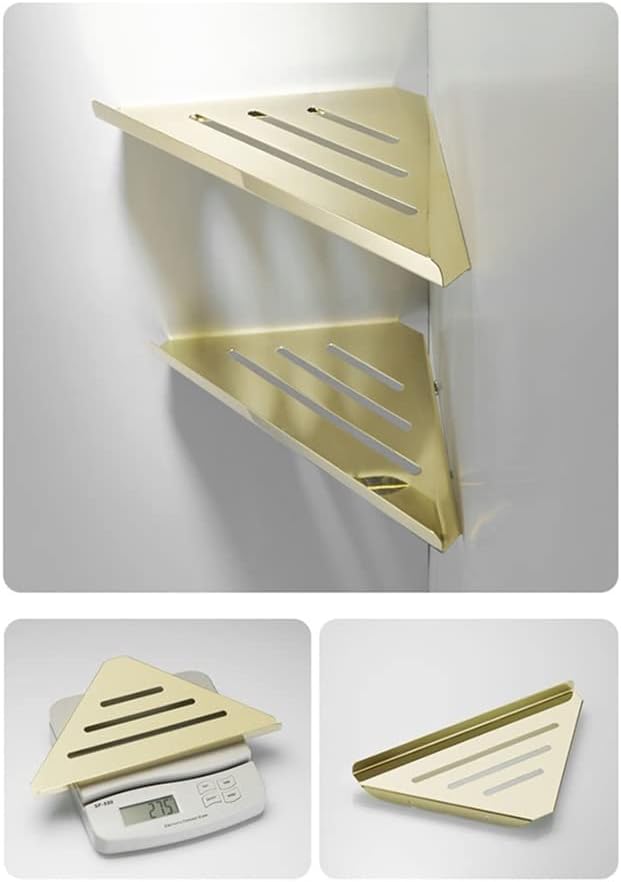 Gold Wall‑Mount Corner Shower Caddy