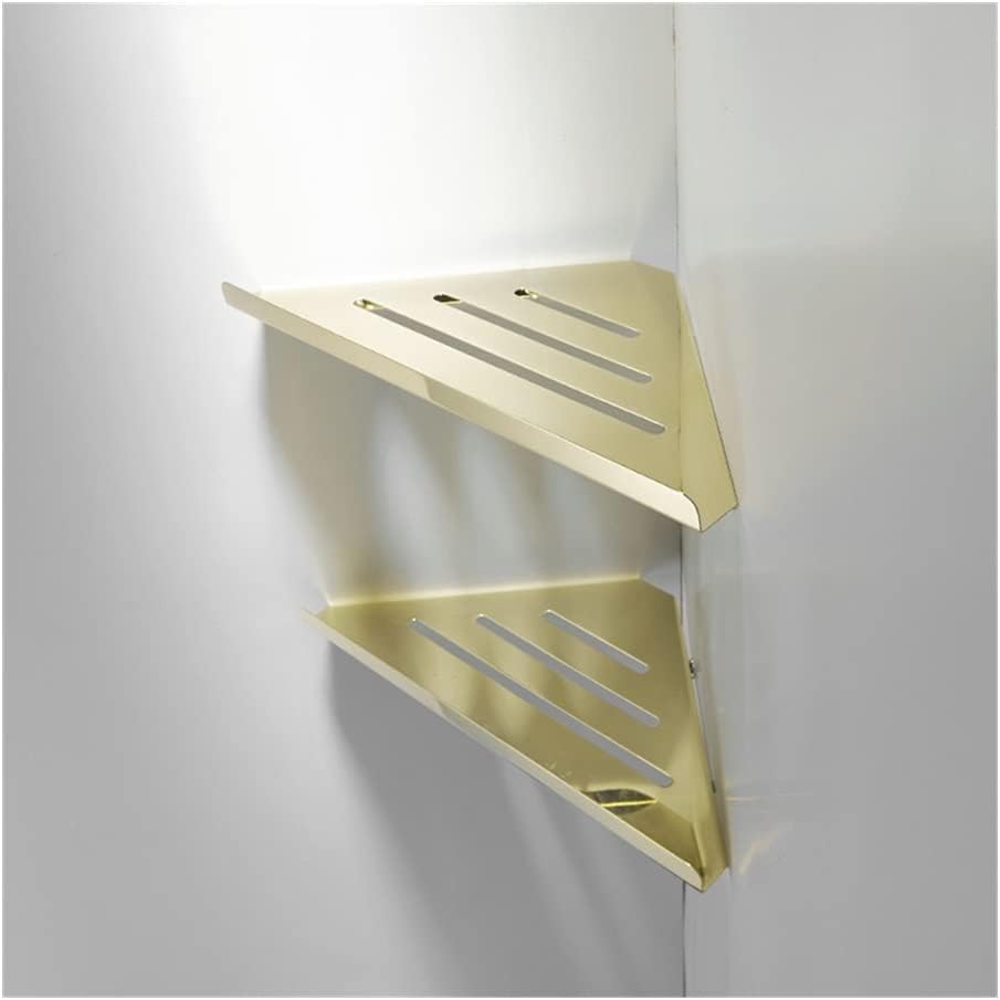 Gold Wall‑Mount Corner Shower Caddy