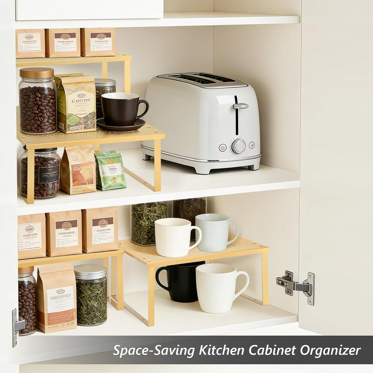 Double‑Layer Gold Metal Spice Rack