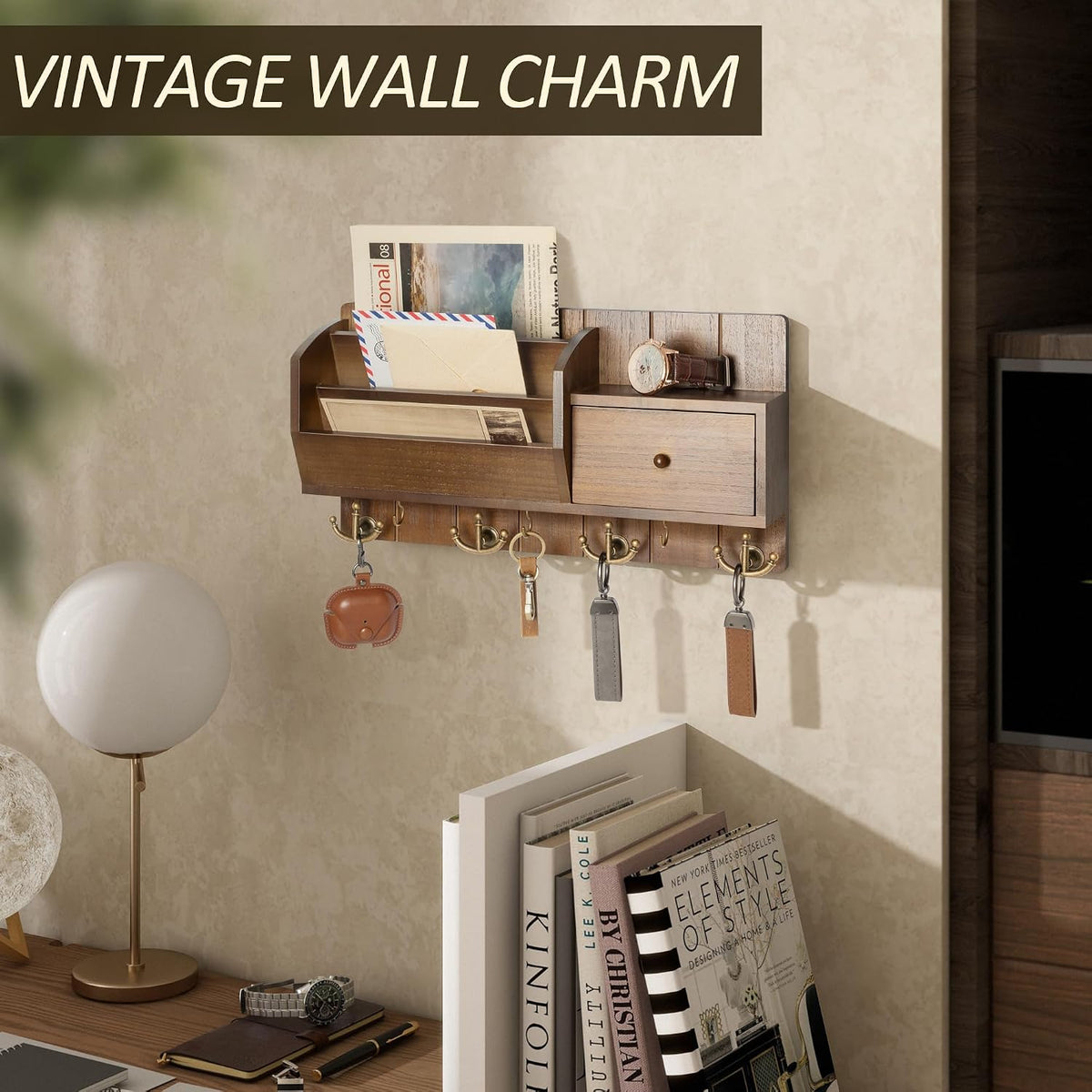 Vision Wall Mount Key Holder with Hooks