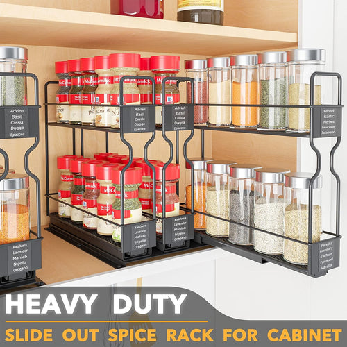 2‑Tier Pull Out Spice Rack Organizer