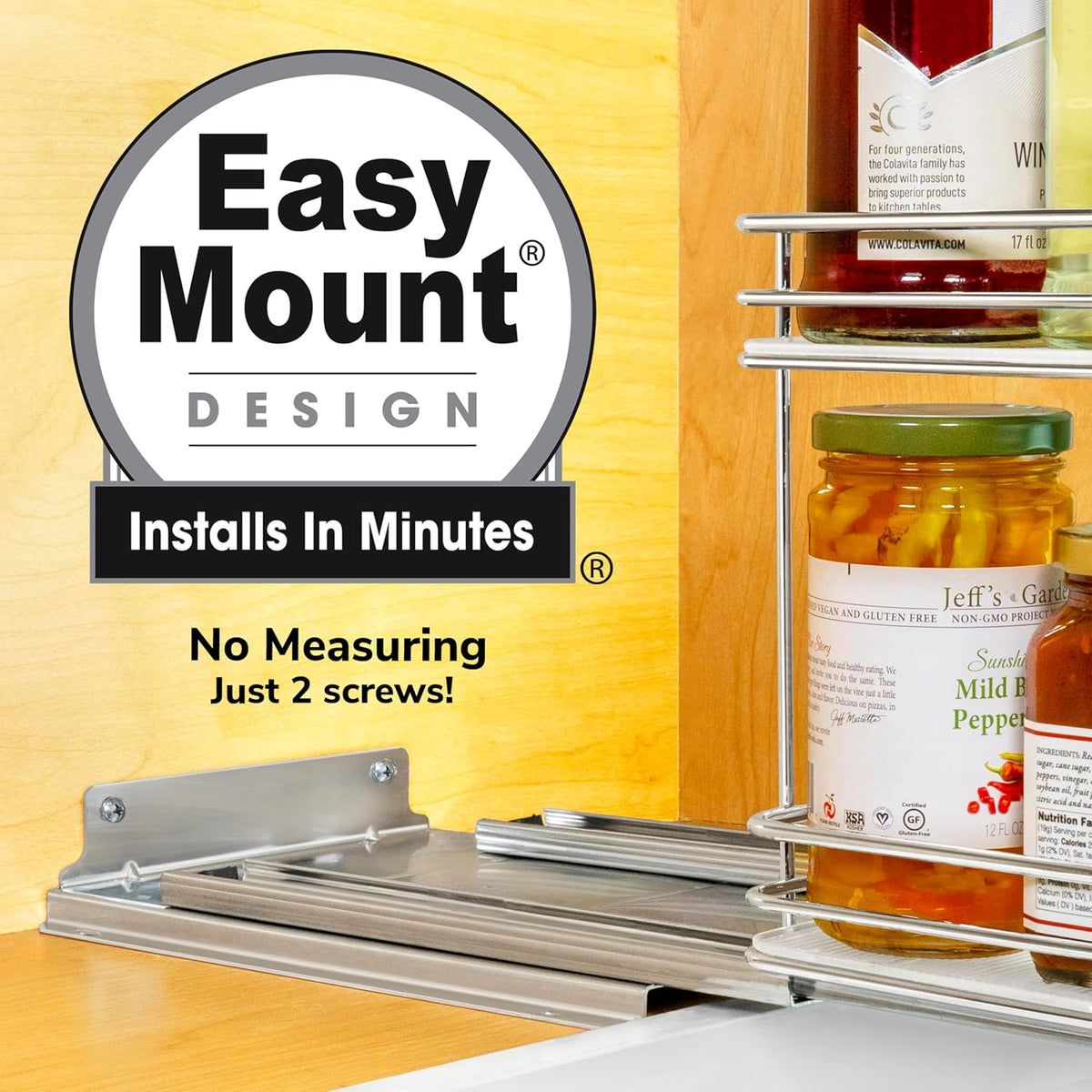 2‑Tier Chrome Pull Out Spice Rack