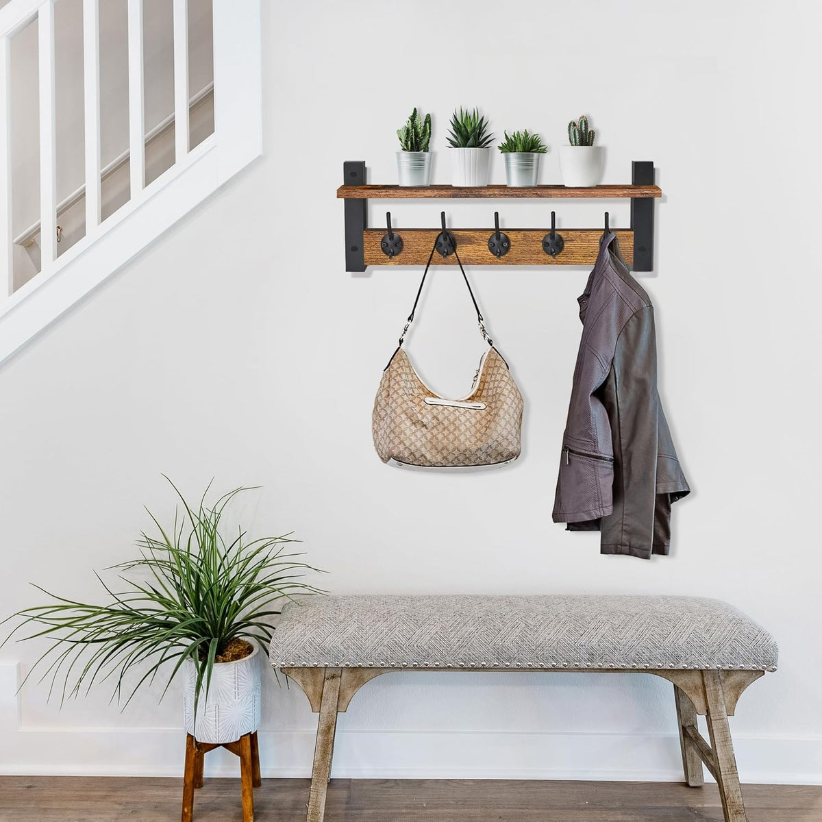 Wall Mount Coat Rack with Shelf