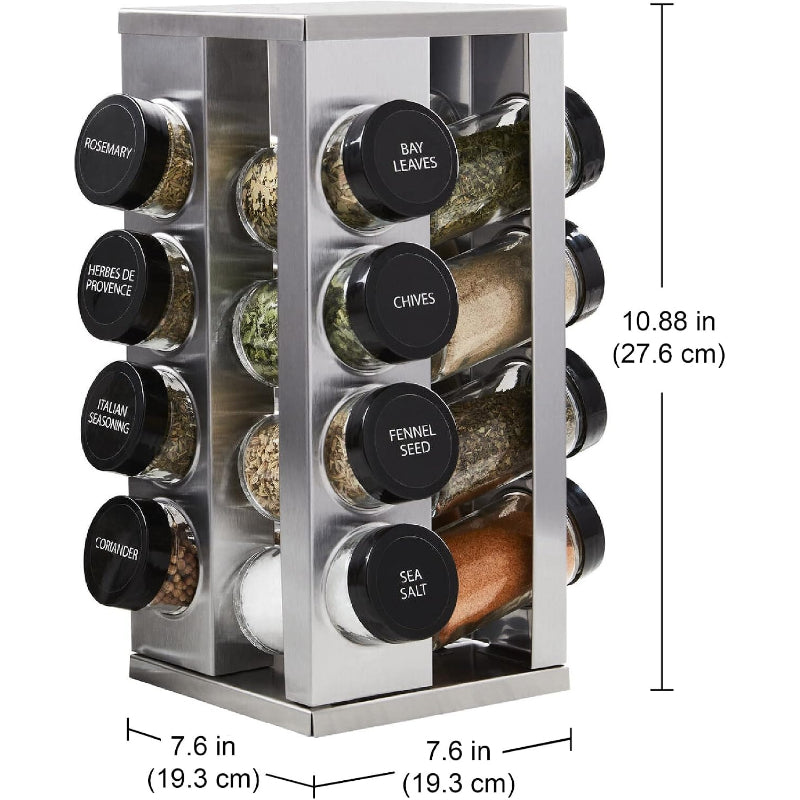 Revolving Countertop Spice Rack 16‑Jar