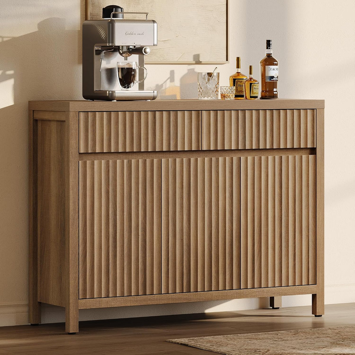42" Fluted Sideboard Buffet Cabinet