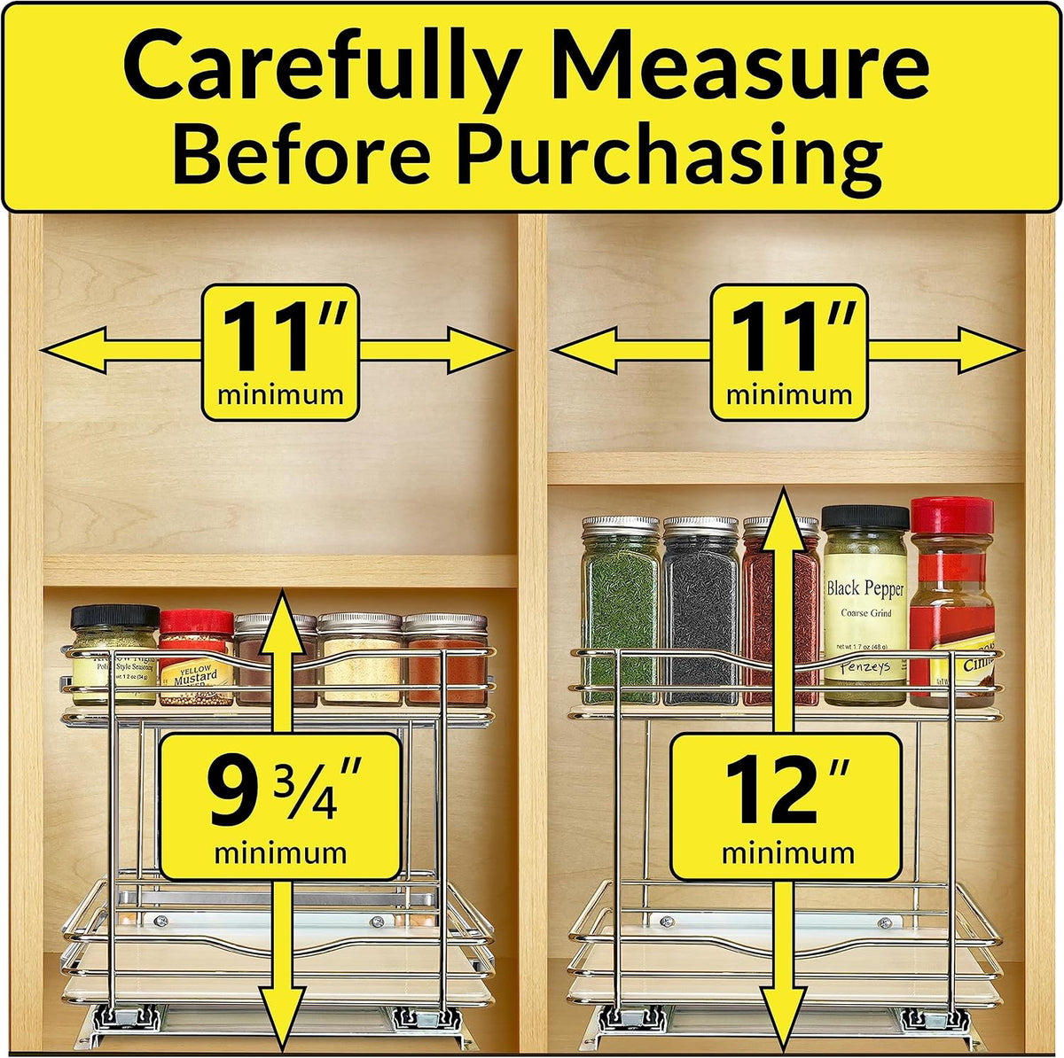 2‑Tier Chrome Pull Out Spice Rack