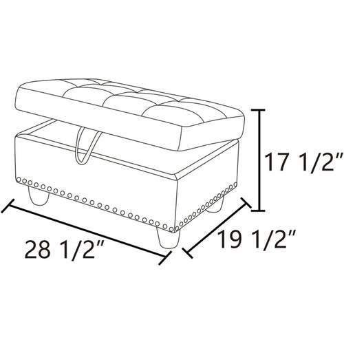 28.5" Upholstered Storage Ottoman Bench Gray White