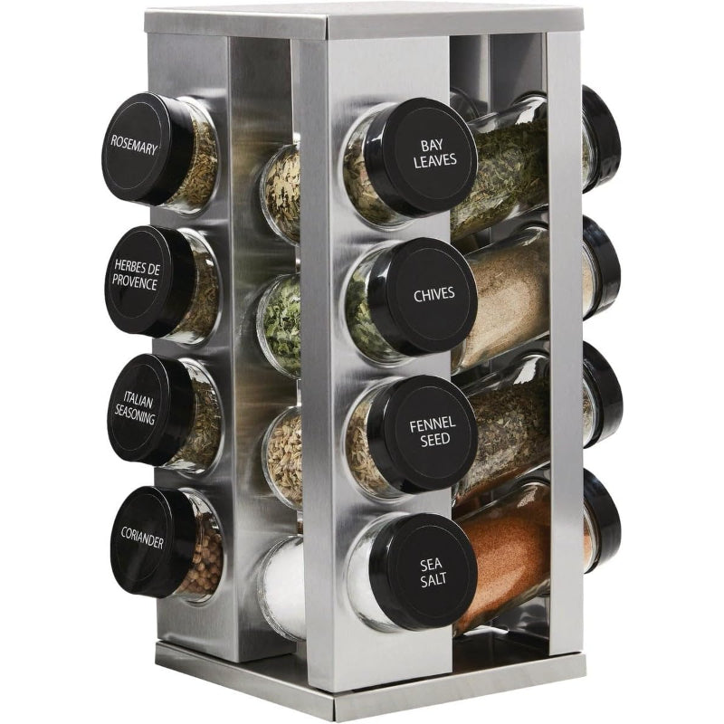 Revolving Countertop Spice Rack 16‑Jar