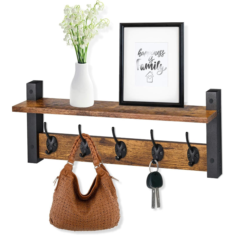 Wall Mount Coat Rack with Shelf